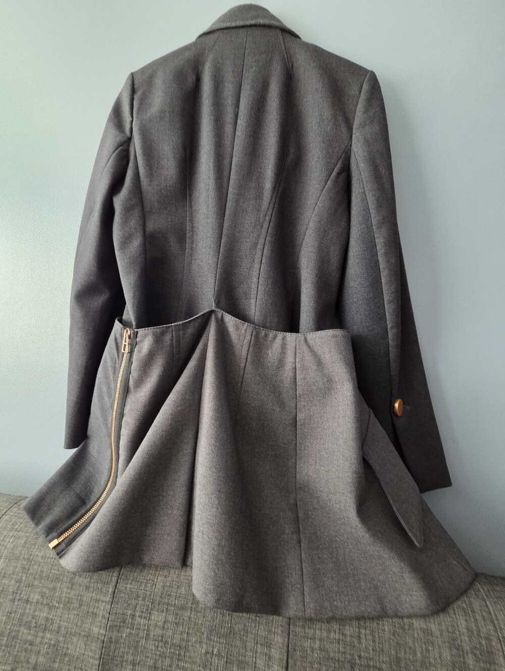 PROENZA SCHOULER NWOT CHARCOAL VIRGIN WOOL SILK JACKET BLAZER US 10 - Picture 9 of 15